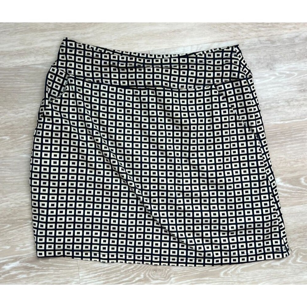 Tail Golf Skort Small Blue White Yellow Geometric Print Pockets Built-in Shorts